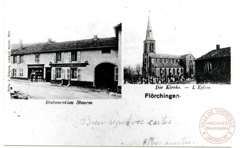 Flörchingen - Restauration Stourm - Die Kirche / Florange - Restaurant Stourm - L'Eglise