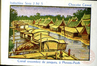 Série 2 n°5 - Indochine: Canal encombré de jonques à Phnom-Penh.
