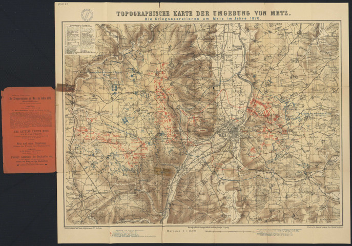 TOPOGRAPHISCHE KARTE DER UMGEBUNG VON METZ. DIE KRIEGSOPERATIONEN UM METZ IM JAHRE 1870