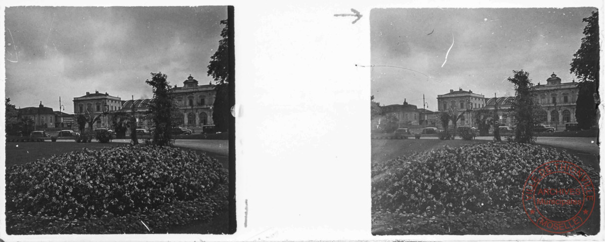Reims (51) - La gare depuis le square Colbert