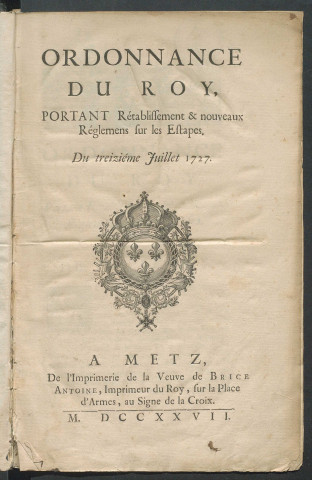 Registre d'étape de la place de Thionville (1728-1735)