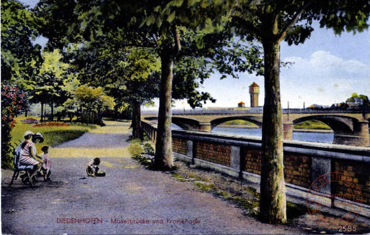 Diedenhofen - Moselbrücke und Promenade