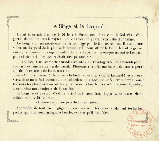 Propos de quelques animaux d'après La Fontaine par Baron Orfila