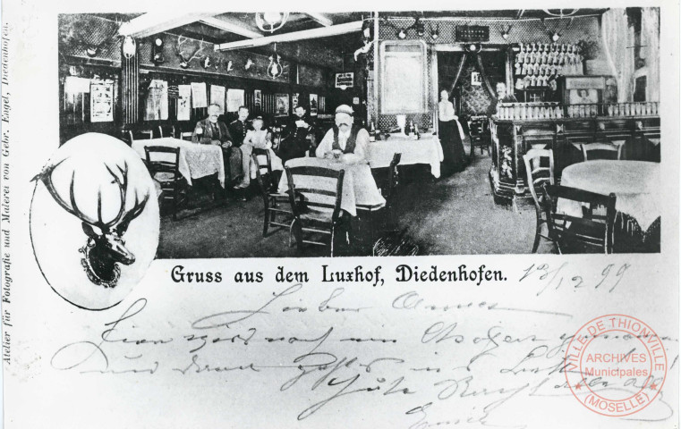 Restaurant "Le Luxhof", 39 rue de Paris, en 1899.