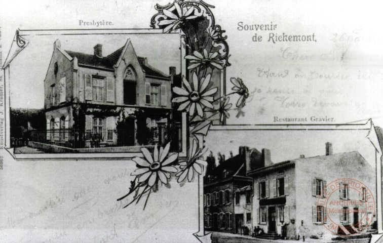 Souvenir de Richemont - Presbytère - Restaurant Gravier