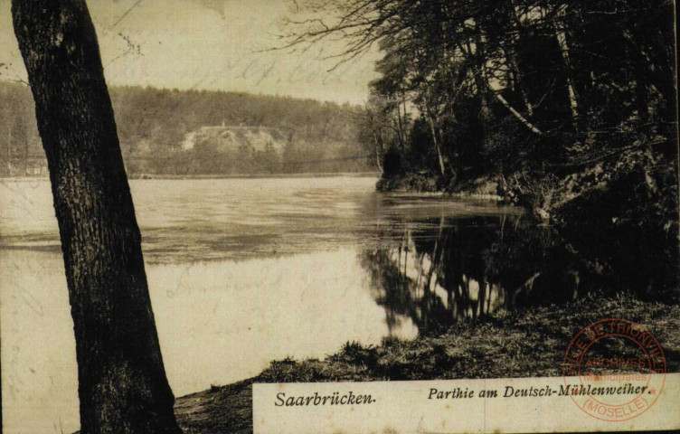 Saarbrücken. Parthie am Deutsch-Mühlenweiher.