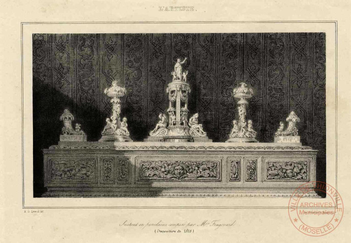 Surtout en porcelaine composé par Mr Fragonard (exposition de 1838 )