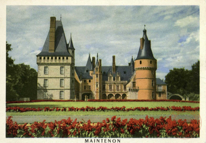 Parcs et Jardins de l'Ile-de-France. Maintenon- Perspective sur le Parc auquel travailla le Nôtre. Château Renaissance.