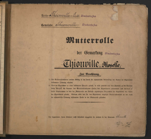 Matrice cadastrale des propriétés bâties et non bâties : liste des propriétaires [V - Z] (1904-1929)