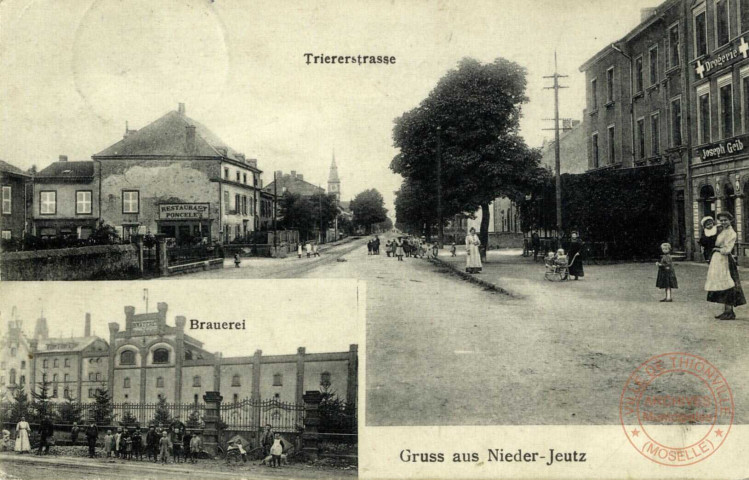 Gruss aus Nieder-Jeutz - Brauerei - Triererstrasse