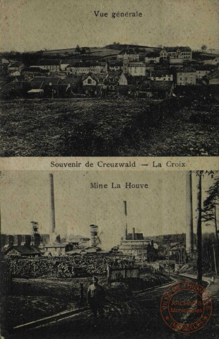 Vue générale : Souvenir de Creuzwald :- La Croix : Mine La Houve