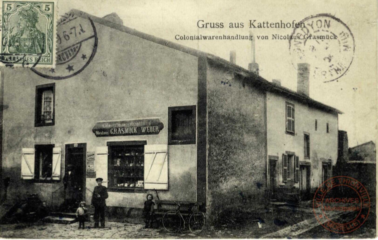 Gruss aus Kattenhofen - Colonialwarenhandlung von Nicolas Grasmück