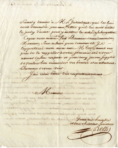 Correspondance de l'entrepreneur des ouvrages du Roi aux fortifications et bâtiments des places de guerre de Thionville, Sierck et Rodemack (1784)