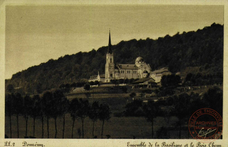 Domrémy : Ensemble de la Basilique et le Bois Chenu