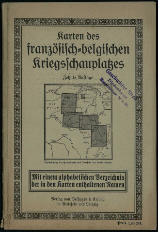 Sonderkarte 1. Flandern und ArtoisSonderkarte 2. Champagne und Französich-Lothringen