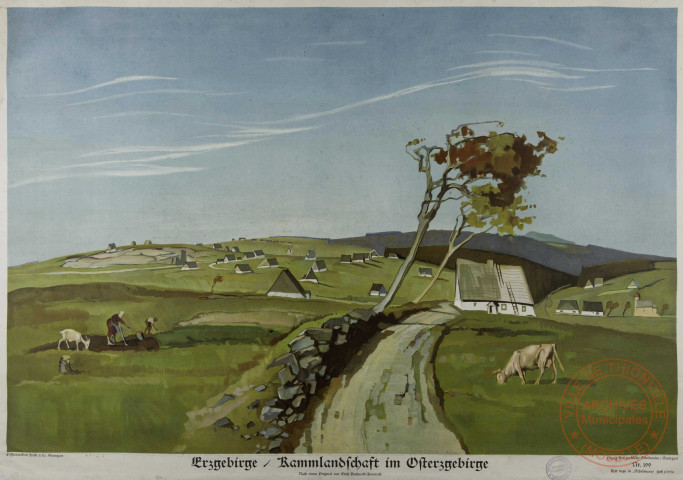 Erzgebirge / Kammlandschaft im Osterzgebrige. Nach einem Original von Erich Buchwald-Zimmwald.