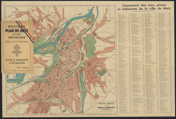 NOUVEAU PLAN DE METZ ET DES ENVIRONS