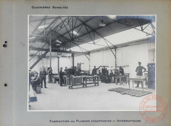 Etablissement E. Scholtès Thionville - Cuisinières Scholtès - Fabrication des plaques chauffantes et interrupteurs
