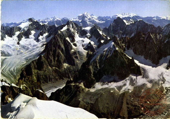 Chamonix-MT-Blanc (HT-Savoie) - Depuis l'Aiguille du Midi, panorama sur les Alpes Italiennes