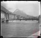 Grenoble en juin 1903 - La passerelle Saint-Laurent depuis le quai Stéphane Jay