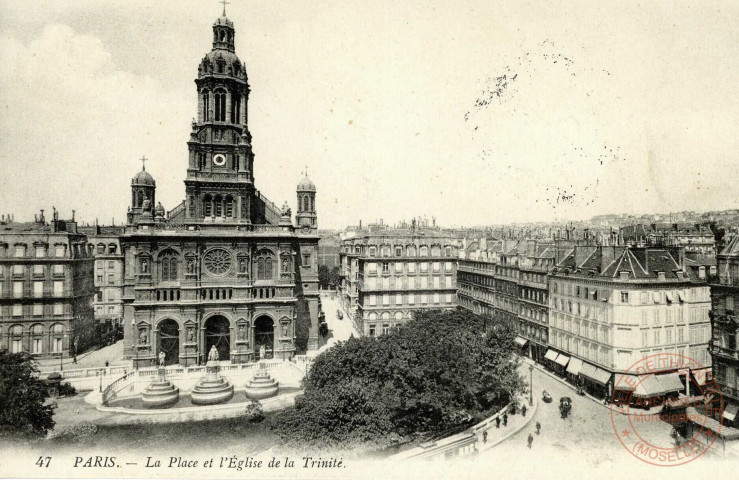 Paris. La Place et l'Eglise de la Trinité.