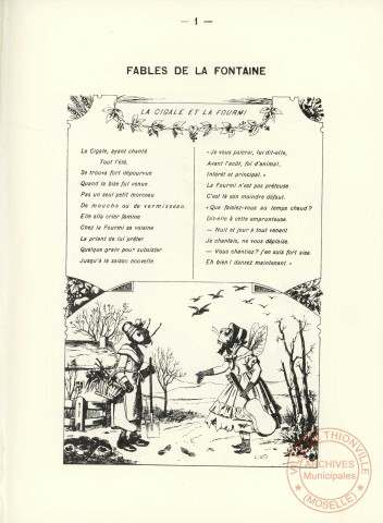 Fables de La Fontaine n°1.- Images d'Epinal