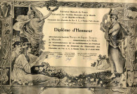 Diplôme d'honneur de la société de musique des Sapeurs Pompiers de Thionville en reconnaissance de sa participation au festival et l'inauguration du drapeau de l'Harmonie des Chemins de Fer A. L. à Basse-Yutz, le 8 août 1926.