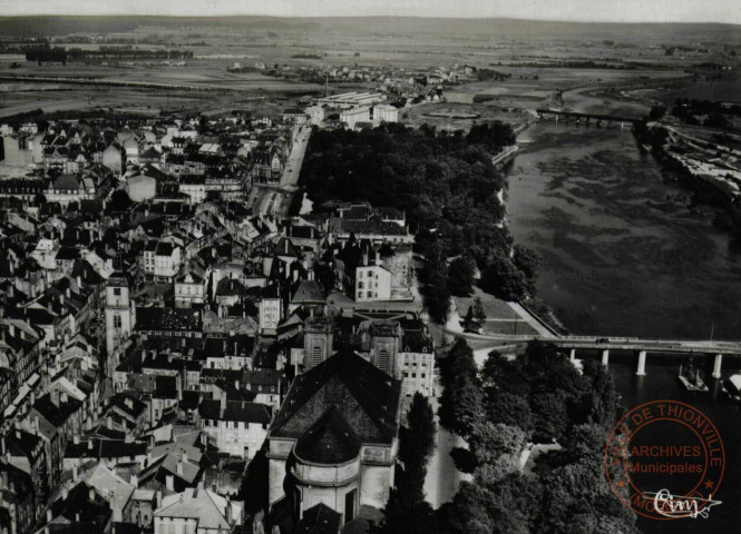 Thionville - Vue aérienne - Le Centre et les bords de la Moselle