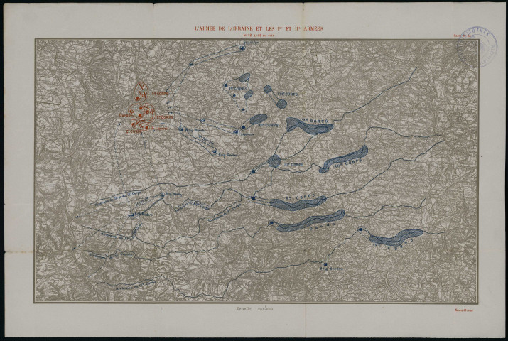 L'ARMEE DE LORRAINE ET LES 1RE ET IIe. ARMEES. Carte N°25