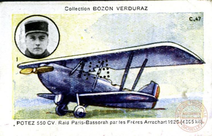 Potez 550 CV. Raid Paris-Bassorah par les Frères Arrachart 1926 (4305 kil).