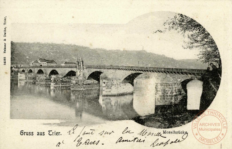 Gruss aus Trier. Moselbrücke.