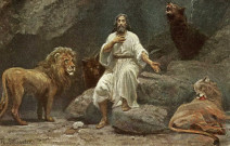 L'Histoire Sainte en Images. Ancien Testament,Série V (12images). Image 9. Daniel dans la fosse aux lions.