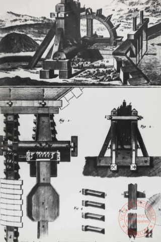 [Planche issue de l'encyclopédie "Forges ou l'art du fer". plan : Forges, 1e section Bocard]