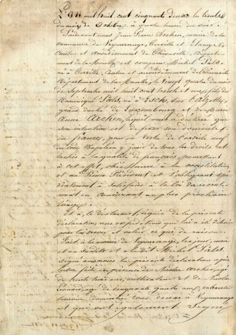 Déclarations d'intention d'élire domicile à Veymerange