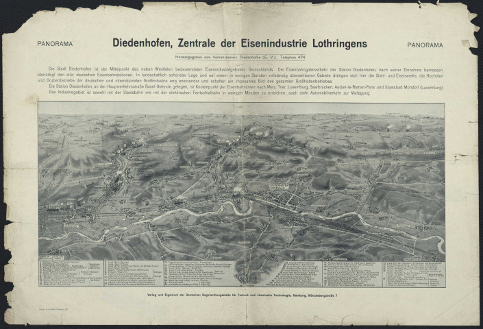 PANORAMA DIEDENHOFEN, ZENTRALE DES EISENINDUSTRIE LOTHRINGENS