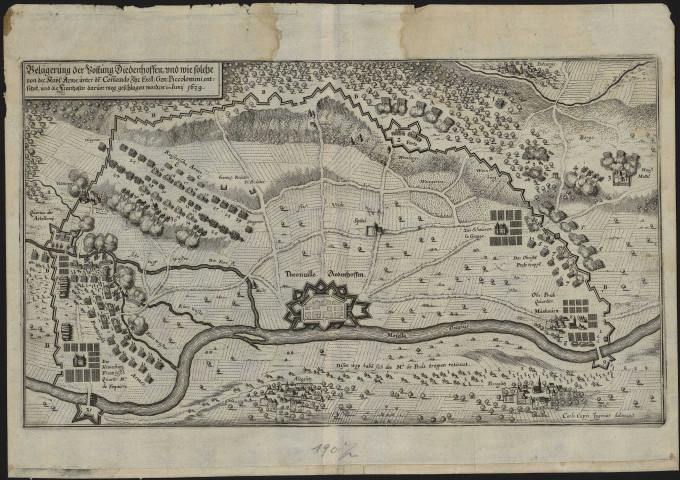 BELÄGERUNG DER VÖSTUNG DIEDENHOFFEN UND WIE SOLCHE VON DER KANS :ARME DE COMANDO IHR EXCELL : GEN : PICCOLOMINI ENTSEZET, UND DIE FRANTZOSEN DARUOR WEG GESCHLAGEN WORDEN IM IUNY 1639