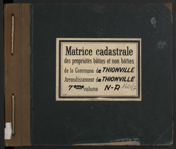 Matrice cadastrale des propriétés bâties et non bâties : liste des propriétaires [N - R] (1904-1929)