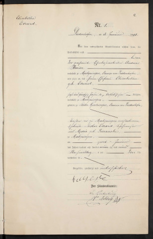 État civil : registre de décès (1891)