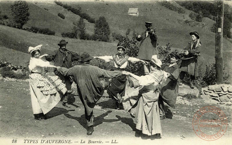 Types d'Auvergne. - La Bourrée.