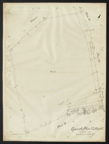 Garsch, Flur 17 Blatt 2 Massstab 1:1000. Angefertigt im Jahre 1906.