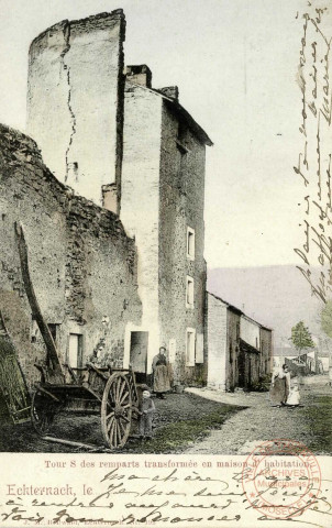 Tour S des remparts transformée en maison d'habitation. Echternach.