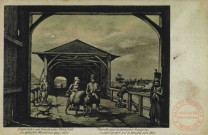 Diedenhofen unter französischer Herrschaft = Thionville sous la domination française : Die gedeckte Moselbrücke gegen 1820 = le pont couvert sur la Moselle vers 1820