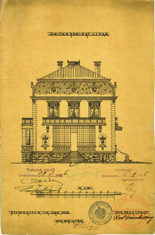 ESQUISSES DES FACADES DE LA MAISON SITUEE 9 RUE GAMBETTA