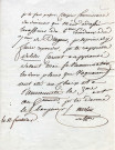 Lettre de Merlin de Thionville adressé au commissaire concernant des nominations au sein du 7e de Dragons, papier, manuscrit, encre, 13 fructidor.dim. 20 x 15,5 cm.