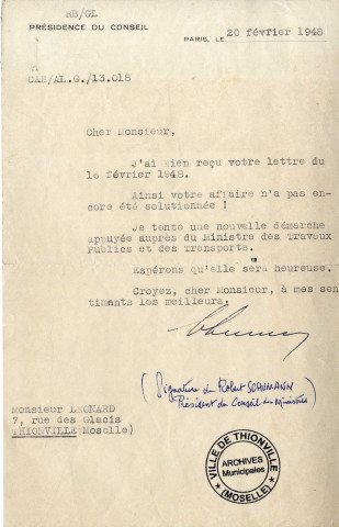 Correspondances de Robert Schumann (1948-1951)