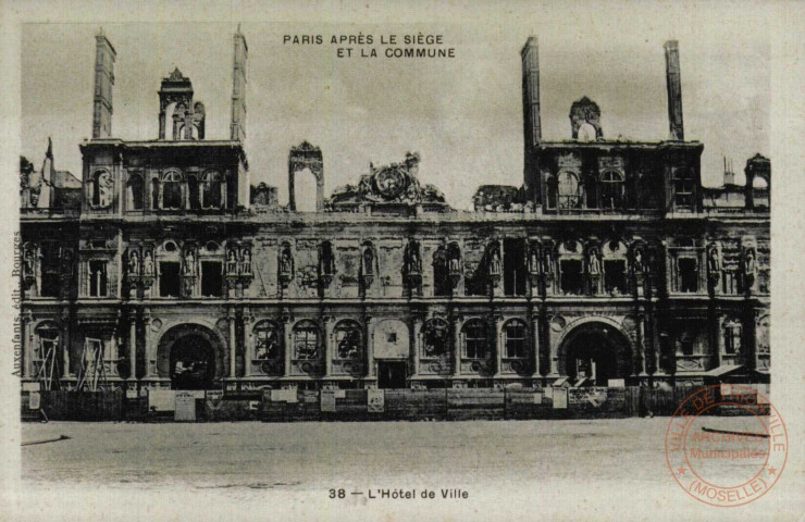 PARIS APRES LE SIEGE ET LA COMMUNE : L'Hôtel de Ville