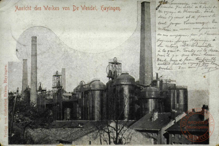 Ansicht des Werkes von De Wendel, Hayingen