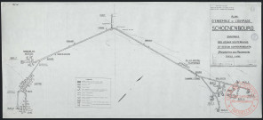 PLAN D'ENSEMBLE DE L'OUVRAGE SCHOENBOURG. ENSEMBLE DES LOCAUX SOUTERRAINS ET DESSUS CORRESPONDANTS.