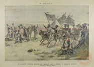 Le capitaine Soufflot rapporte les drapeaux pris à l'ennemi au maréchal Marmont (campagne d'Espagne 1812)