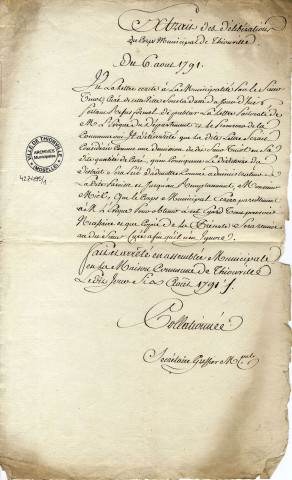 Documents concernant le cure de Thionville Daniel Henry Tinot